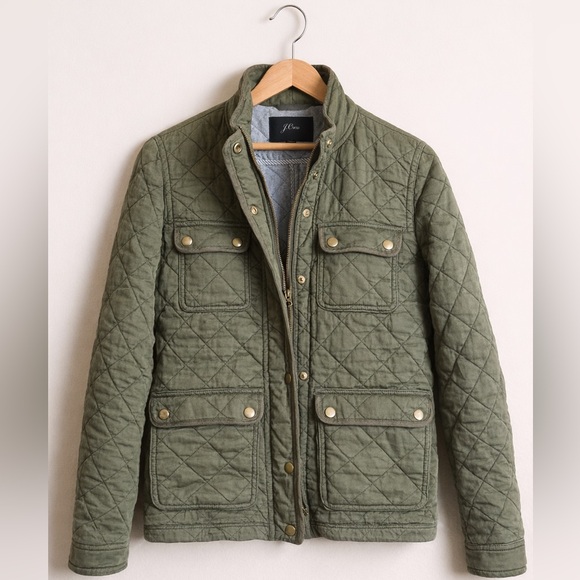 J. Crew Jackets & Blazers - J.Crew Quilted Utility Jacket Olive Green Size Small